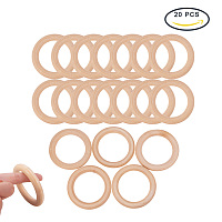 Pandahall Elite 20 PCS 70mm Wood Rings Wooden Rings Circles for DIY Pendant Connectors Jewelry Making