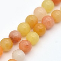 Natural Topaz Jade Round Beads Strands, 6mm, Hole: 1mm, about 63pcs/strand, 15.3 inch