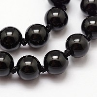 Honeyhandy Natural Black Onyx Beads Strands, Round, 8mm, Hole: 1mm, about 48pcs/strand, 18.1 inch