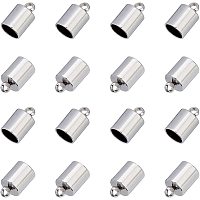 UNICRAFTALE 10 PCS Stainless Steel Column End Caps Leather Cord Ends Leather Cord Terminators End Cap for Jewelry Making Inner Diameter 4mm