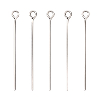 Honeyhandy 304 Stainless Steel Eye Pin, Stainless Steel Color, 35x0.7mm, Hole: 2mm