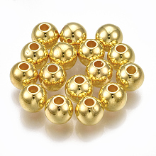 Honeyhandy CCB Plastic Beads, Round, Golden, 5.5~6x5mm, Hole: 1.8mm, about 4280pcs/500g