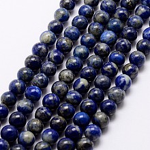 Honeyhandy Natural Lapis Lazuli Beads Strands, Round, 12mm, Hole: 1.2mm, about 33pcs/strand, 15.5 inch(39cm)