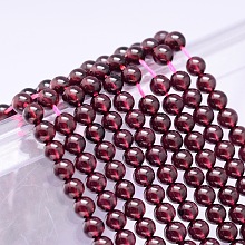 Honeyhandy Mo Chesapeake Import Grade AA Garnet Round Beads Strands, 5mm, Hole: 1mm, about 75pcs/strand, 15 inch