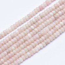 Honeyhandy Natural Pink Opal Beads Strands, Rondelle, 4~4.5x2~3mm, Hole: 1mm, about 160pcs/strand, 15.7 inch(40cm)