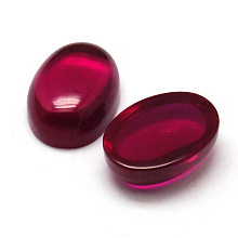 Honeyhandy Dyed Oval Red Corundum Cabochons, 8x6mm