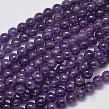 ARRICRAFT Natural Amethyst Round Bead Strands, 8mm, Hole: 1mm; about 46pcs/strand, 15.5 inches