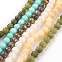 Honeyhandy Natural Jade Beads Strands, Round, 8mm, Hole: 1~1.1mm, about 24~49pcs/strand, 7.75~16 inch