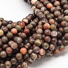 Honeyhandy Natural Rainforest Agate Round Bead Strands, 6mm, Hole: 1mm, about 62pcs/strand, 15.7 inch