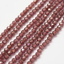 Honeyhandy Natural Garnet Bead Strands, Faceted, Round, 2mm, Hole: 1mm, about 193pcs/strand, 15.2 inch