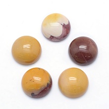 Honeyhandy Natural Mookaite Cabochons, Half Round, 12x5~6mm