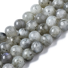 Honeyhandy Natural Labradorite Round Beads Strands, 6.5mm, Hole: 1mm, about 63pcs/strand, 15.5 inch