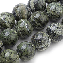 Honeyhandy Natural Green Zebra Jasper Beads Strands, Round, 8mm, Hole: 1mm, about 50pcs/strand, 15.7 inch