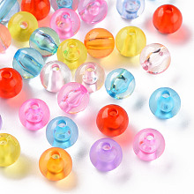 Honeyhandy Transparent Acrylic Beads, Round, Mixed Color, 8x7mm, Hole: 2mm, about 1745pcs/500g