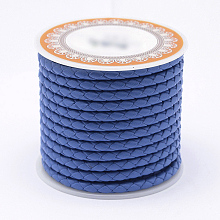 Honeyhandy Braided Cowhide Leather Cord, Leather Rope String for Bracelets, Cornflower Blue, 4mm, about 5.46 yards(5m)/roll