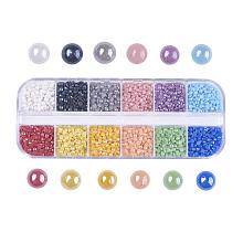 ARRICRAFT 1 Box 12 Colors 3mm Pearlized Plated Handmade Porcelain Cabochons Half Round for Craft DIY Nail Making (About 4920pcs)