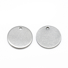 Honeyhandy 201 Stainless Steel Stamping Blank Tag Pendants, Flat Round, Stainless Steel Color, 20x1mm, Hole: 1~1.5mm