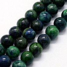 Honeyhandy Natural Chrysocolla and Lapis Lazuli Beads Strands, Dyed, Round, 8mm, Hole: 0.8mm, about 47pcs/strand,  14.96 inch(38cm)