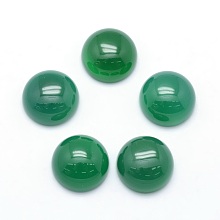 Honeyhandy Natural Green Onyx Agate Cabochons, Half Round, 12x5~6mm