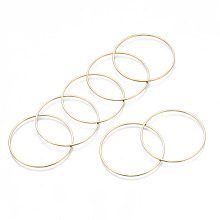 Honeyhandy Brass Linking Rings, Metal Connector for DIY Jewelry Making, Ring, Light Gold, 35x1mm