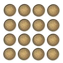 Honeyhandy Iron Plain Edge Bezel Cups, Cabochon Settings, Flat Round, Antique Bronze, Tray: 25mm, 27x2mm