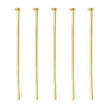 Honeyhandy Iron Flat Head Pins, Cadmium Free & Nickel Free & Lead Free, Golden, 30x0.75~0.8mm, 20 Gauge, about 336pcs/50g, Head: 2mm