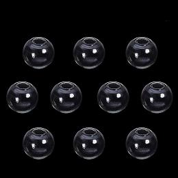 Arricraft 500pcs 18mm Mini Clear Glass Globe Bottle Wish Glass Ball Bottles for DIY Pendant Charms Stud Earring Making (Hole: 5mm)