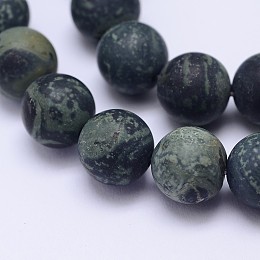 Honeyhandy Natural Kambaba Jasper Beads Strands, Frosted, Round, 6mm, Hole: 1mm, about 63pcs/strand, 15.5 inch