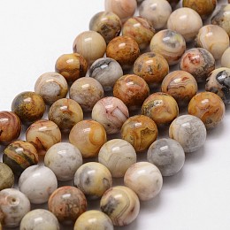 Honeyhandy Natural Crazy Agate Beads Strands, Round, 12mm, Hole: 1mm, about 31pcs/strand, 15 inch