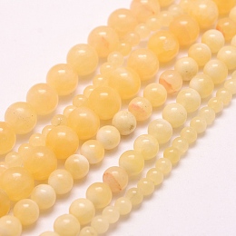 Honeyhandy Natural Honey Jade Beads Strands, Round, 6mm, Hole: 1mm, about 68pcs/strand, 15.75 inch(40cm)