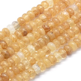 Honeyhandy Watermelon Stone Glass Beads Strands, Rondelle, 8x5mm, Hole: 1mm, about 74pcs/strand, 15.15 inch(38.5cm)