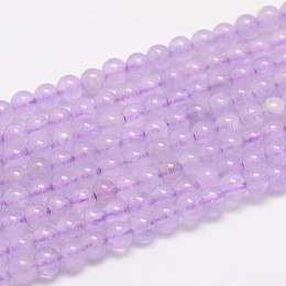 Honeyhandy Natural Amethyst Beads Strands, Round, Violet, 10mm, Hole: 1mm, about 40pcs/strand