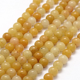 Honeyhandy Natural Old Topaz Jade Beads Strands, Round, 8.5mm, Hole: 1mm, about 45pcs/strand, 14.6 inch