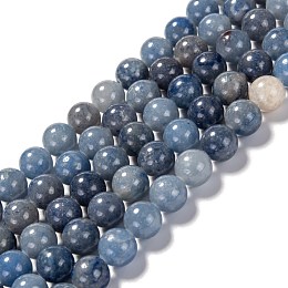 Honeyhandy Natural Blue Aventurine Beads Strands, Round, 10mm, Hole: 1mm, about 38pcs/strand, 15.1 inch