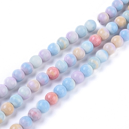 Honeyhandy Natural Red Rainbow Jasper Beads Strands, Dyed, Round, 6mm, Hole: 0.8mm, about 68pcs/strand, 15.35 inch(39cm)