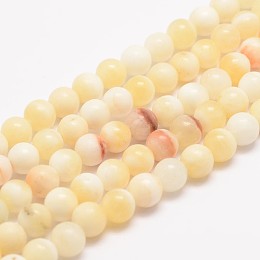 Honeyhandy Natural Honey Jade Bead Strands, Round, 10mm, Hole: 1mm, about 38pcs/strand, 15.5 inch