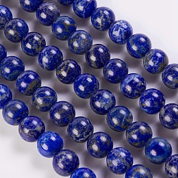 Honeyhandy Natural Lapis Lazuli Beads Strands, Round, 12mm, Hole: 1mm, about 32pcs/strand, 15.1 inch