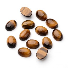 Honeyhandy Natural Tiger Eye Oval Cabochons, 18x13x7mm