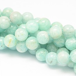 Honeyhandy Round Natural Peru Amazonite Bead Strands, 6mm, Hole: 1mm, about 73pcs/strand, 15.74 inch