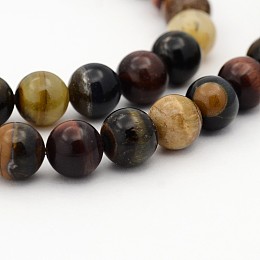 Honeyhandy Natural Chinese Writing Stone Round Bead Strands, 10mm, Hole: 1mm, about 40pcs/strand, 15.7 inch