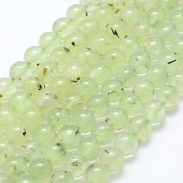 Honeyhandy Natural Prehnite Beads Strands, Round, 8mm, Hole: 1mm, about 49pcs/strand, 15.3 inch(39cm)