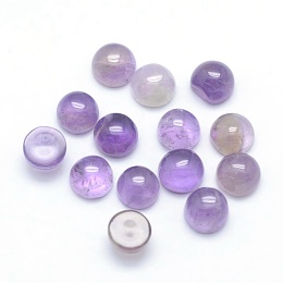 Honeyhandy Natural Amethyst Cabochons, Half Round, 4x2~4mm