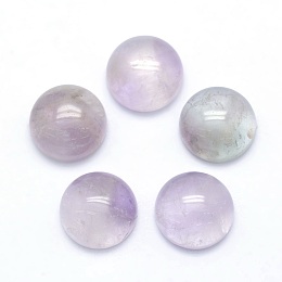 Honeyhandy Natural Amethyst Cabochons, Half Round, 12x5~6mm