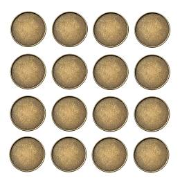 Honeyhandy Iron Plain Edge Bezel Cups, Cabochon Settings, Flat Round, Antique Bronze, Tray: 25mm, 27x2mm