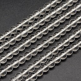 Honeyhandy Synthetic Quartz Round Bead Strands, Clear, 6mm, Hole: 1mm, about 67pcs/strand, 15.7 inch