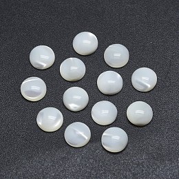 Honeyhandy Shell Cabochons, Flat Round, 6x2~2.5mm