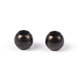 Honeyhandy Rondelle 304 Stainless Steel Spacer Beads, Electrophoresis Black, 3mm, Hole: 1.2mm