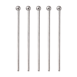 Honeyhandy 304 Stainless Steel Ball Head pins, Stainless Steel Color, 25x0.7mm, 21 Gauge, Head: 1.95mm