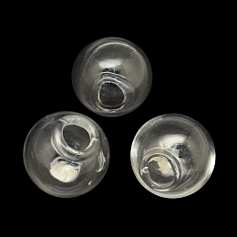 Honeyhandy Round Handmade Blown Glass Globe Ball Bottles, for Glass Vial Pendants Making, Clear, 14mm, Hole: 4mm