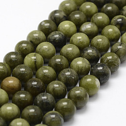 Honeyhandy Natural Chinese Jade Beads Strands, TaiWan Jade, Round, 10mm, Hole: 1.3mm, about 39pcs/strand, 15.2 inch